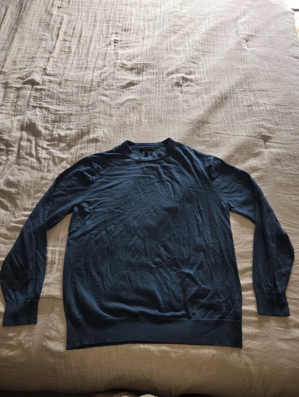 Banana Republic Men's Dark Blue Crewneck Sweater 100% Merino Wool